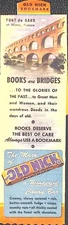 1946 Old Nick Candy Bar Advertising Bookmark Pont Du Gard Vintage Ephemera