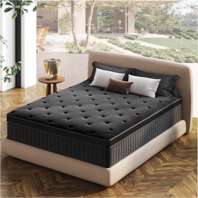 ZLNDR Aura-Pro Queen Size Cooling Gel Memory Foam Mattress with Pocket Coils,...