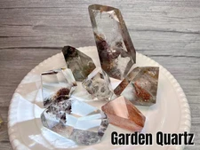 Garden Quartz Freeform, Lodolite, Thousand Layer Garden Quartz, Inclusion