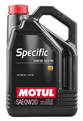 Motul 107384 FITS: 5L Specific 508 0W20 Oil Acea A1/B1 / VW 508.00/509.00 / Pors