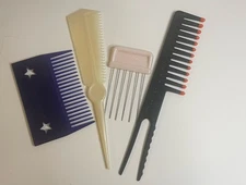 Vintage Hair Comb Lot 4pc Styli-Lift | Estée Lauder | InStyler | Tip Top 60s 70s