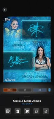 Topps WWE SLAM *DIGITAL* Color Splash Blue Dual Sig - Giulia & Kiana James