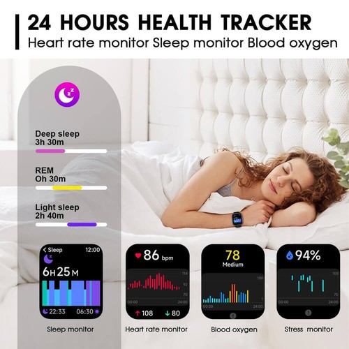 Reloj Inteligente Vibeat para Hombre Mujer,1.83" Alexa Incorporado con P68 para iOS Android - Imagen 6 de 18