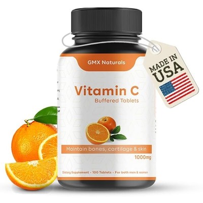 GMX Naturals Buffered Vitamin C 1000mg - 100 Tablets  Vitamin C with B Complex