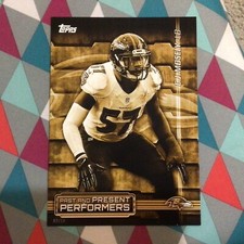 C J Mosley / Ray Lewis Ravens 02/10 made 2015 Topps Past & Present Gold 5x7