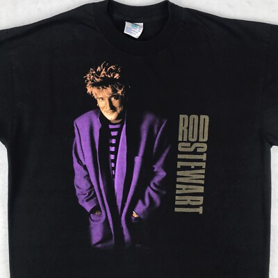vintage 90s ROD STEWART LIVE CONCERT T-Shirt XL rock pop single