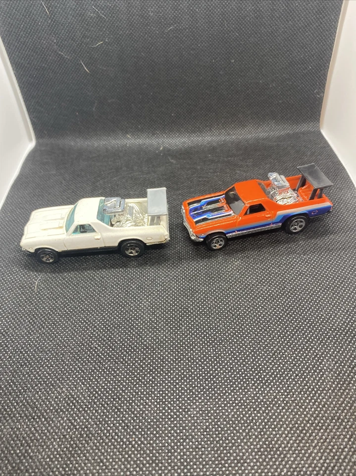 El Camino Chevy Spectraflame Orange And White Hot Wheels 2 Trucks - Image 3 of 4