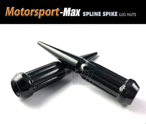 24 PC Solid Spline Spike Lug Nuts Kit | Black | 12x1.5 | Lincoln Mercury Pontiac - 第 3/3 張圖片