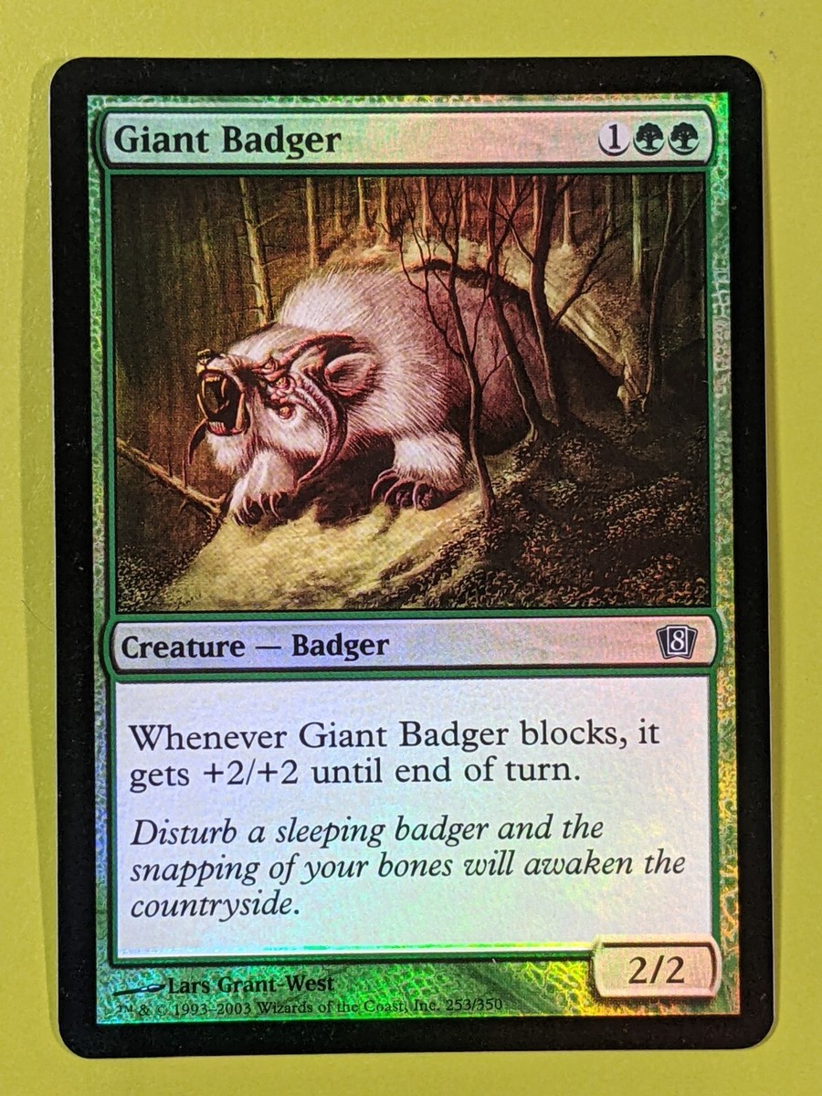 FOIL Giant Badger x1 Eighth Edition 8th 1x Magic the Gathering MTG