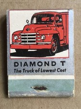 Vintage c.1950 DIAMOND T Truck of Lowest Cost Horseheads, NY Matchbook, Unstruck