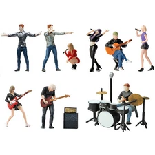 1:64 Diorama Figure Model City Street Band Performance Scene Display Model Doll
