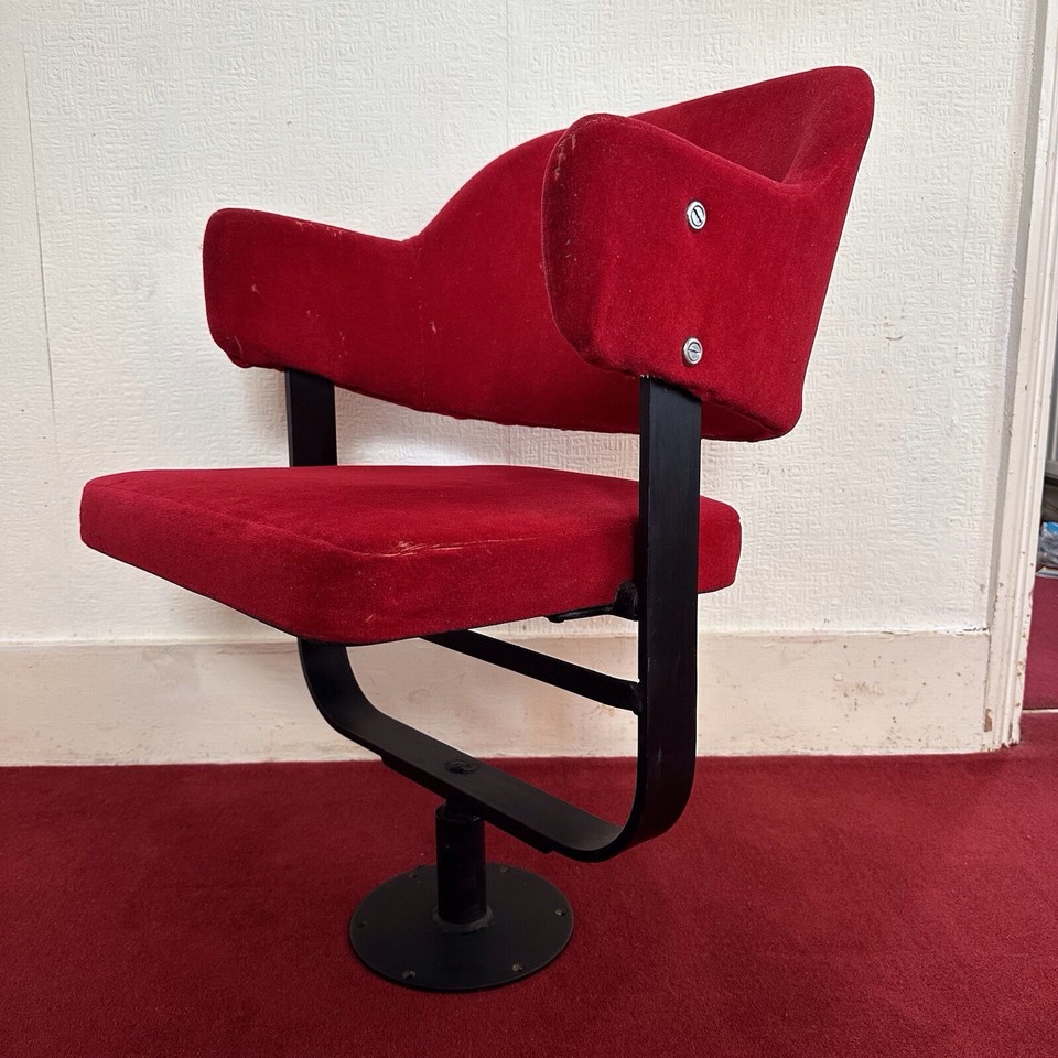 Vintage Rotating Pedestal Cinema Theatre Jump Seat suitable for