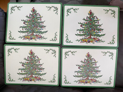 Lot Pimpernel Spode Placemats Holiday Christmas Tree Cork Back x 
