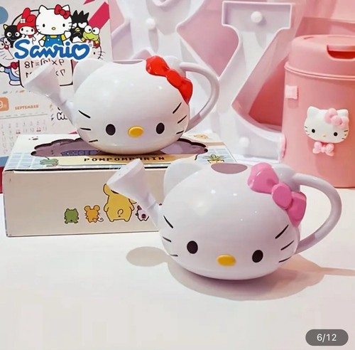 Hello Kitty Watering Can Gardening Or Flower Pot Sanrio Pink Bow - Picture 5 of 8