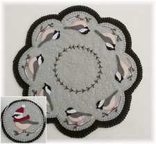 PATTERN Cheerful Chickadees set Penny Rug/Candle Mat PATTERN