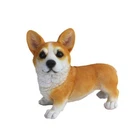 Queen’s Corgi Dog Ornament Statue  Realistic Resin Garden Figure Indoor Outdoor