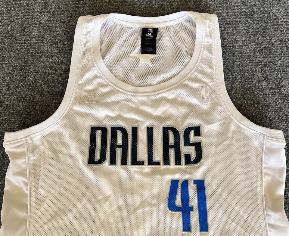 Camiseta deportiva de baloncesto grande de la NBA Dirk Nowitzki Dallas Mavericks para mujer Adidas Foto 4 de 4