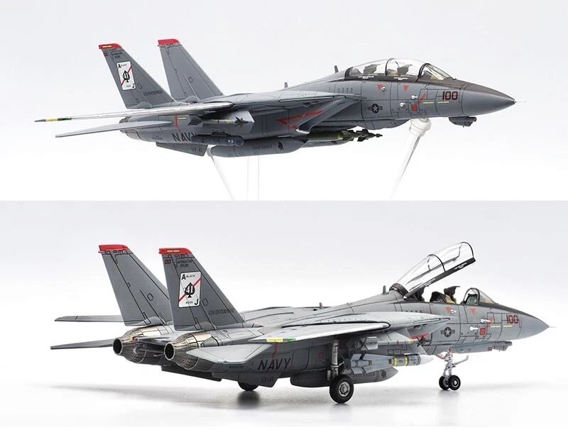 Modelo de combate CW 1/72 Marina de los Estados Unidos F-14A F14 negro As Squadron modelo de aleación Foto 2 de 4