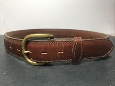 Circle Y of Yoakum Brown Leather Western Belt Hand Made In Texas USA 30 Brass