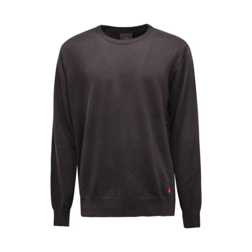 9737AP Men's PEETREY EXMOOR Man Wool/Cotton Sweater Black Sweater - Picture 1 of 4