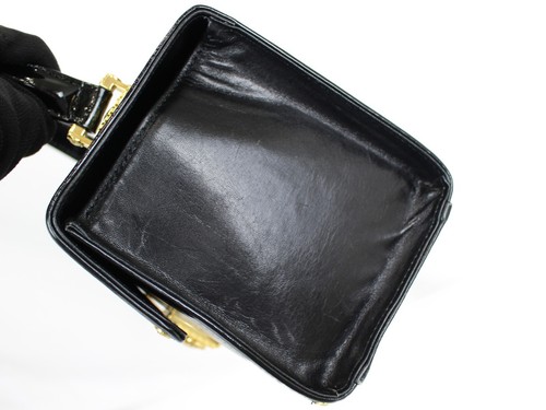 Gianni Versace Hand Bag Box Black Gold Hardware Leather Japan Used - Picture 8 of 18