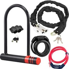 Heavy Duty Security Lock U Shape Chain Bike Bicycle Motorbike Scooter Shed Gate