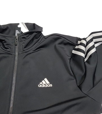 Adidas Three Striped Logo Tech Fleece White Full-Zip Track Jacket Adidas Three Striped Logo Tech Fleece White Full-Zip Track Jacket