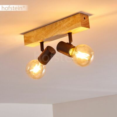 Holz Deckenleuchte Vintage – Braun, 4-6 Lampen, Für Wohnzimmer, Schlafzimmer, Flur – Hofstein