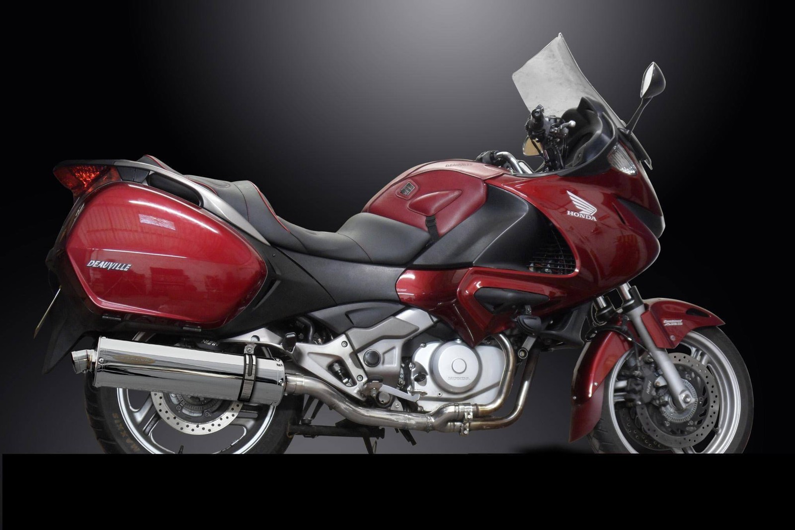 Silencieux échappement ovale inox 450mm pour Honda NTV 700 Deauville 2006-2015 Delk