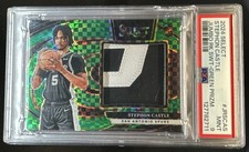 2024-25 Panini Select Stephon Castle Jumbo Rookie Patch Green Prizm RC #/5 PSA 9