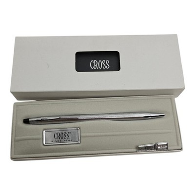 Cross Ballpoint Pen 3502 Lustrous Chrome Vintage With Box Ink Stuck