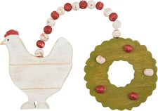 Double Farm Ornament, Chicken, 4" x 5"