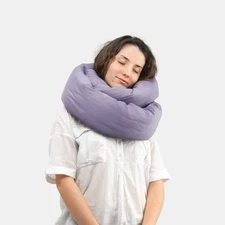 Infinity Pillow - Travel Neck Pillow - Versatile Soft 360 Support Scarf Purple