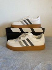 Adidas Breaknet 2.0 K Shoes Kids Size 2.5 White/Grey Gum Bottom Sole