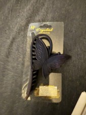 Black Butterfly Hair Claw By Crystal