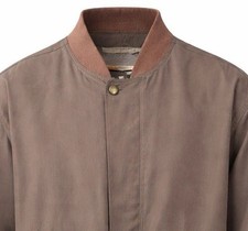 Vintage Silk Lined Bomber Jacket Mens L Brown...
