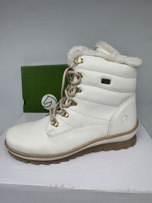 Remonte Women's White Ankle Boots w/Warm Wool Lining & Water-Resistant Leather