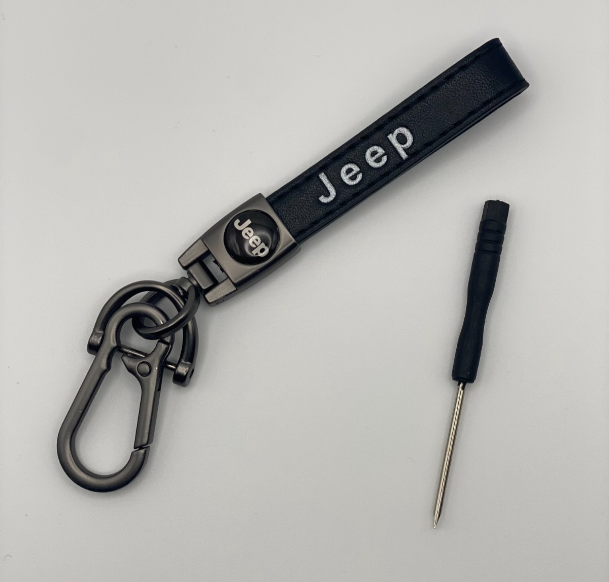 Jeep Genuine Leather Keychain Wrangler Grand Cherokee US Seller Free Shipping