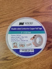 3 In X 33FT MWRF SOURCECopper Foil Tape Double-Sided Conductive EMI Shielding