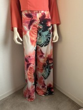 Alice + Olivia Womens Size 2 Floral Wide-Leg Pants Multicolored