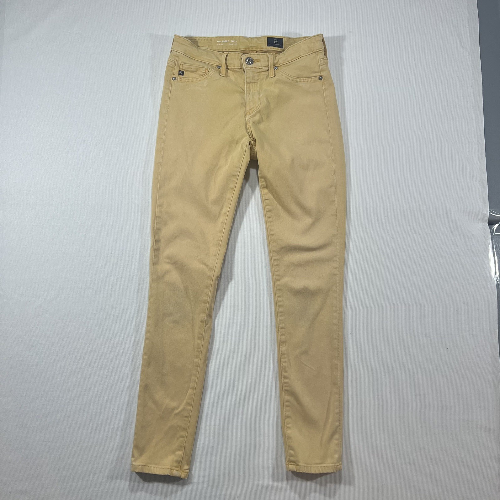 AG Adriano Goldschmied Abbey Ankle Skinny Jeans Womens 24R Gold Stretch