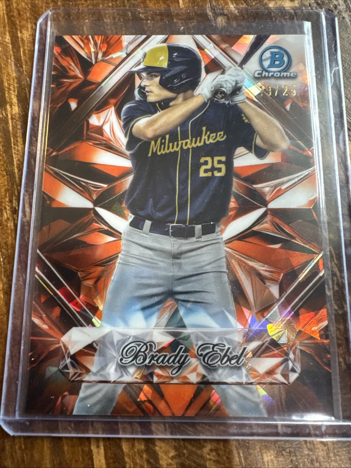 2025 Bowman Draft Brady Ebel Sapphire Selection Brewers #SS-9 Orange /25