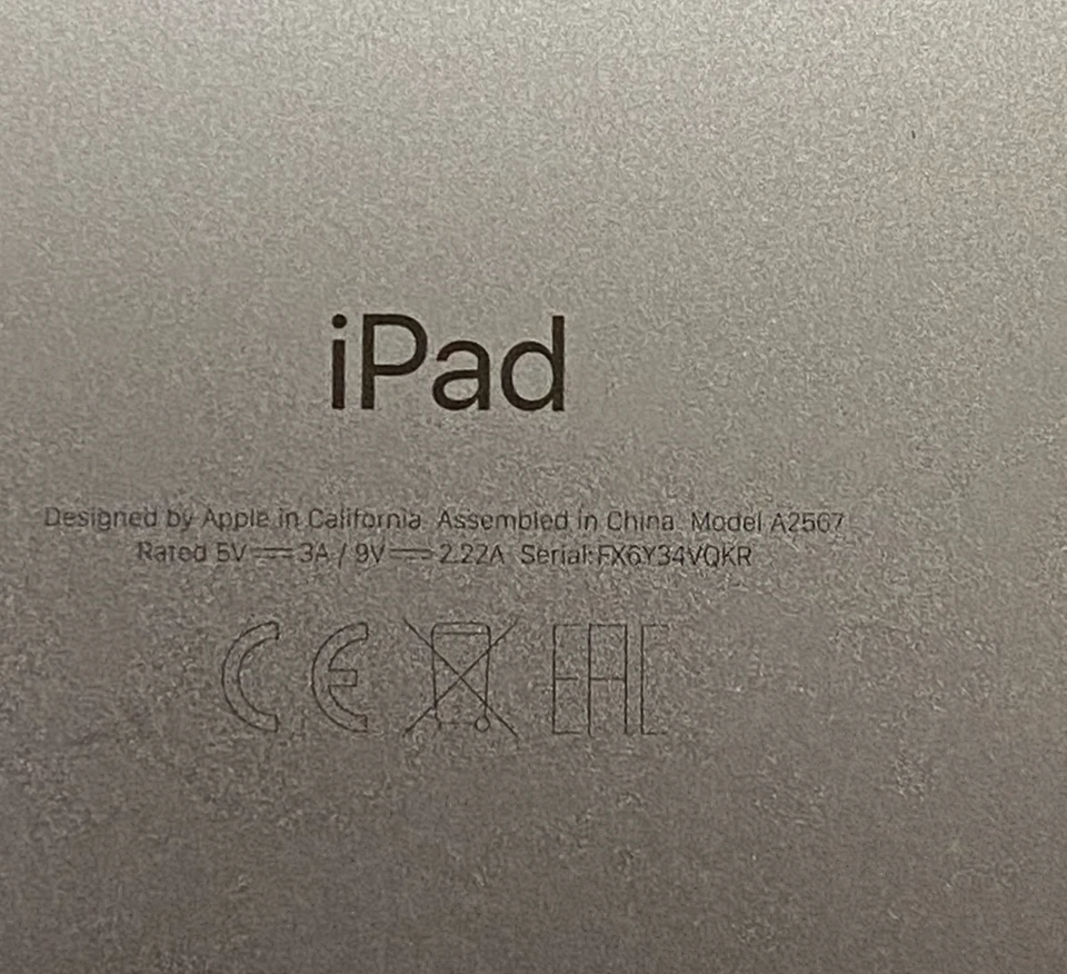 Apple iPad Mini 6 7.9” A2567 WiFi Only Space Grey Colour Rear Housing Grade A - Image 2 of 4