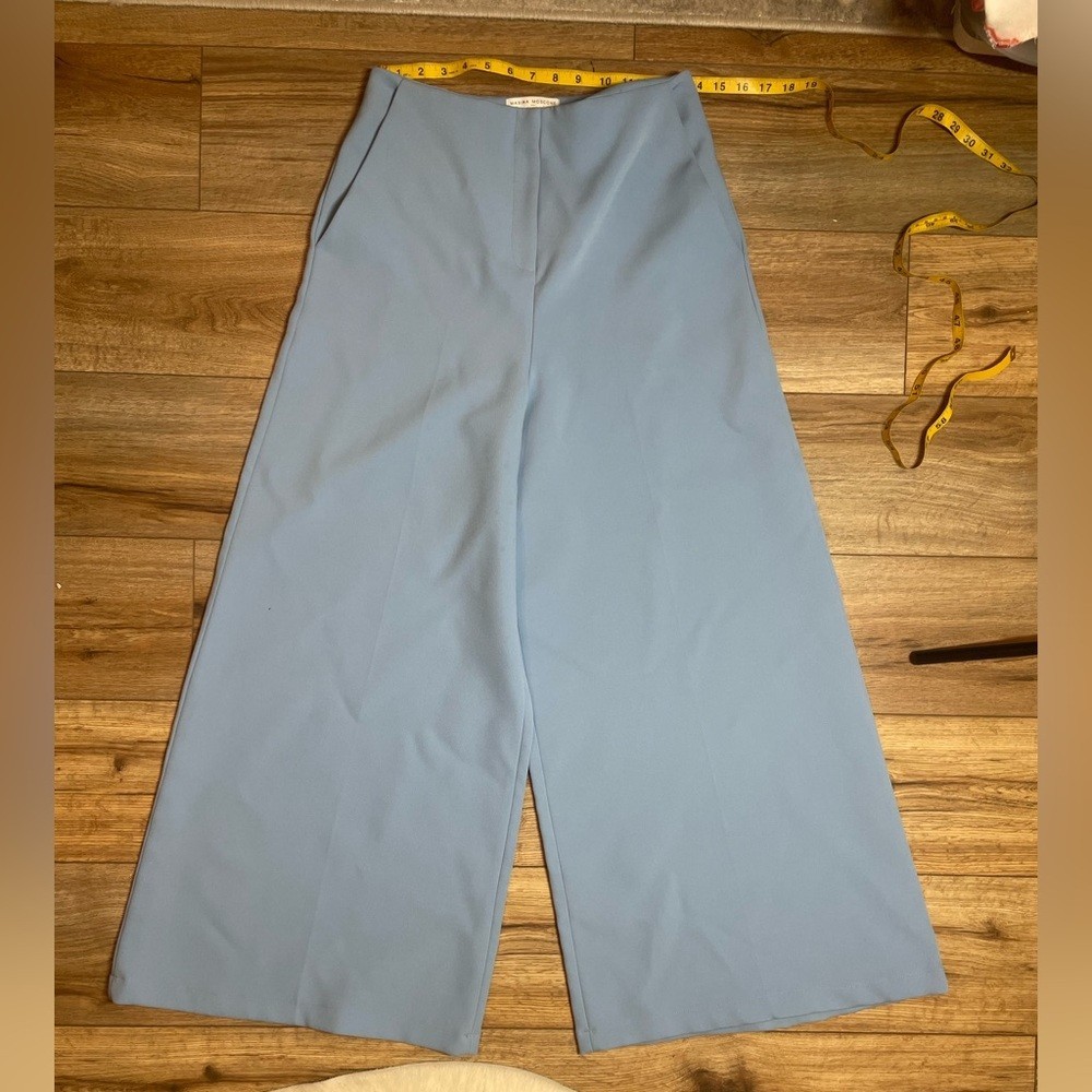 light blue Marina Moscone Wide Leg Trousers image 4