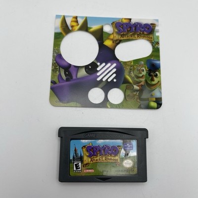Spyro: Attack of the Rhynocs Game Boy Advance Cartridge & Rare GBA SP Skin Cover