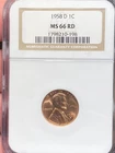 1958-D 1c Lincoln Wheat Cent - NGC MS 66 RD