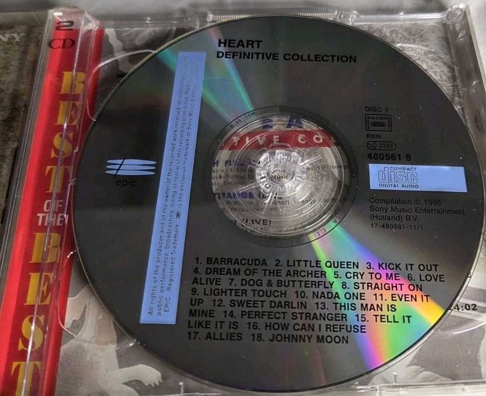 HEART Best of DEFINITIVE COLLECTION 1995 CD Sony Music IMPORT Holland 2 DISC Set Foto 4 de 4