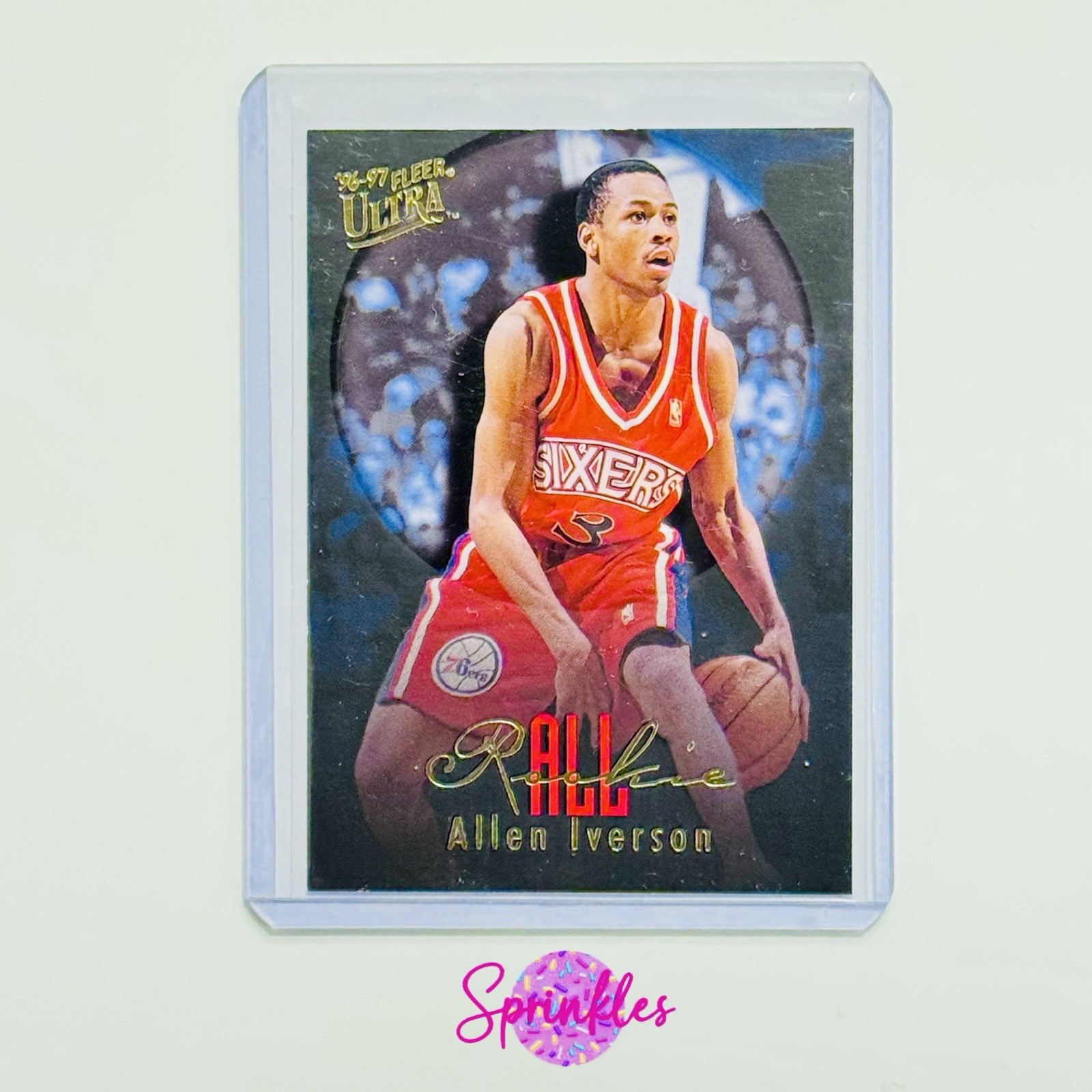 1996-97 Fleer Ultra Allen Iverson All Rookie #7 RC ROY MVP HOF Hoyas Sixers