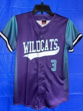 Alleson Athletics Wildcats #3 Jersey Women’s Small Purple White Turquoise #424