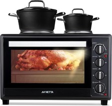 45L Electric Mini Oven with Hotplate, Multiple Cooking Functions